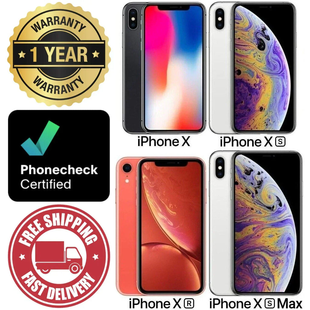 Pre-Owned Apple iPhone X XR XS XS Max - 64GB 128GB 256GB - Fully Unlocked